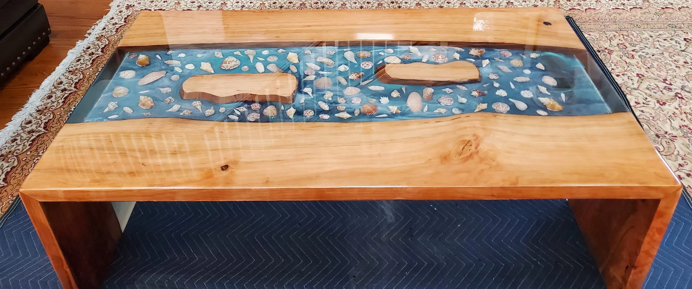 Coffee River Table — Low, side-on profile