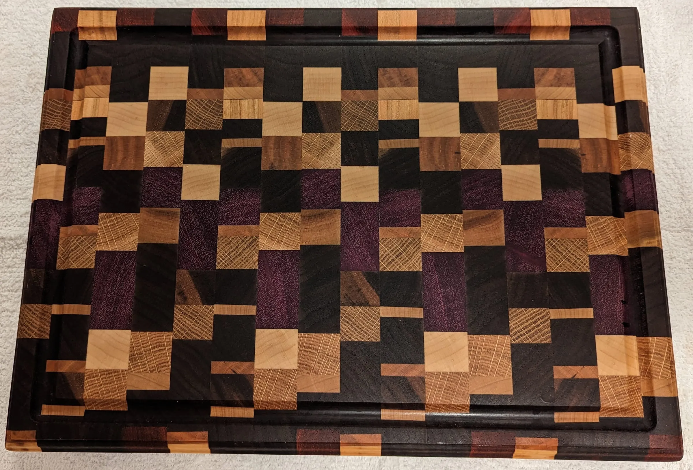End-Grain Boards & Bowls — Mosaic board with purpleheart
