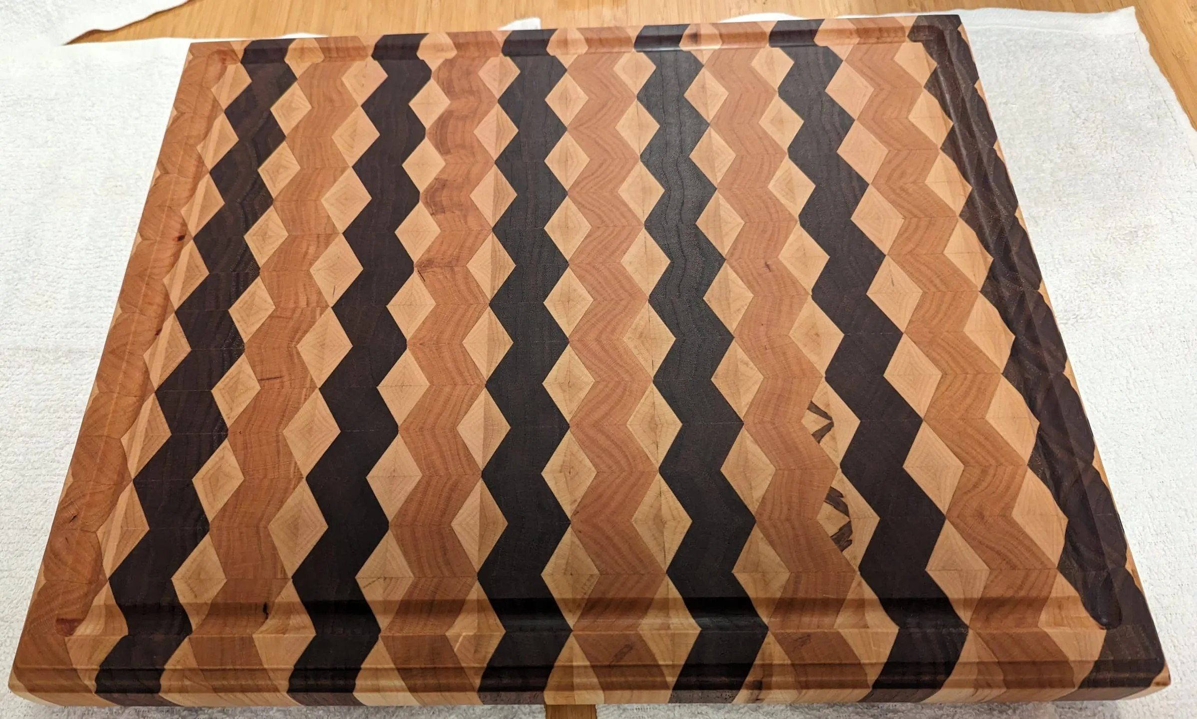 End-Grain Boards & Bowls — Zigzag chevron pattern