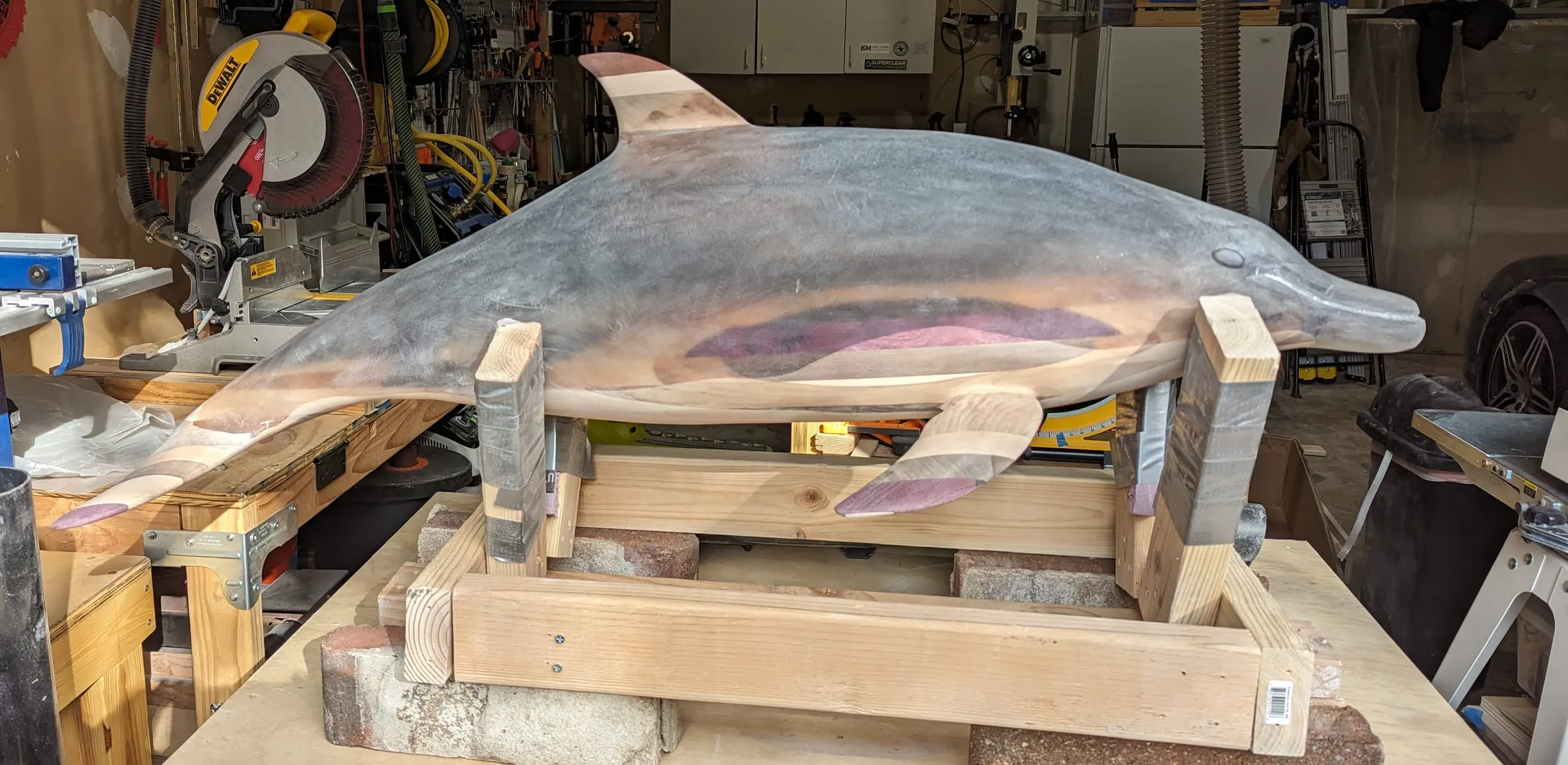 Elvis the Dolphin — Shaped and sanded on the shop cradle
