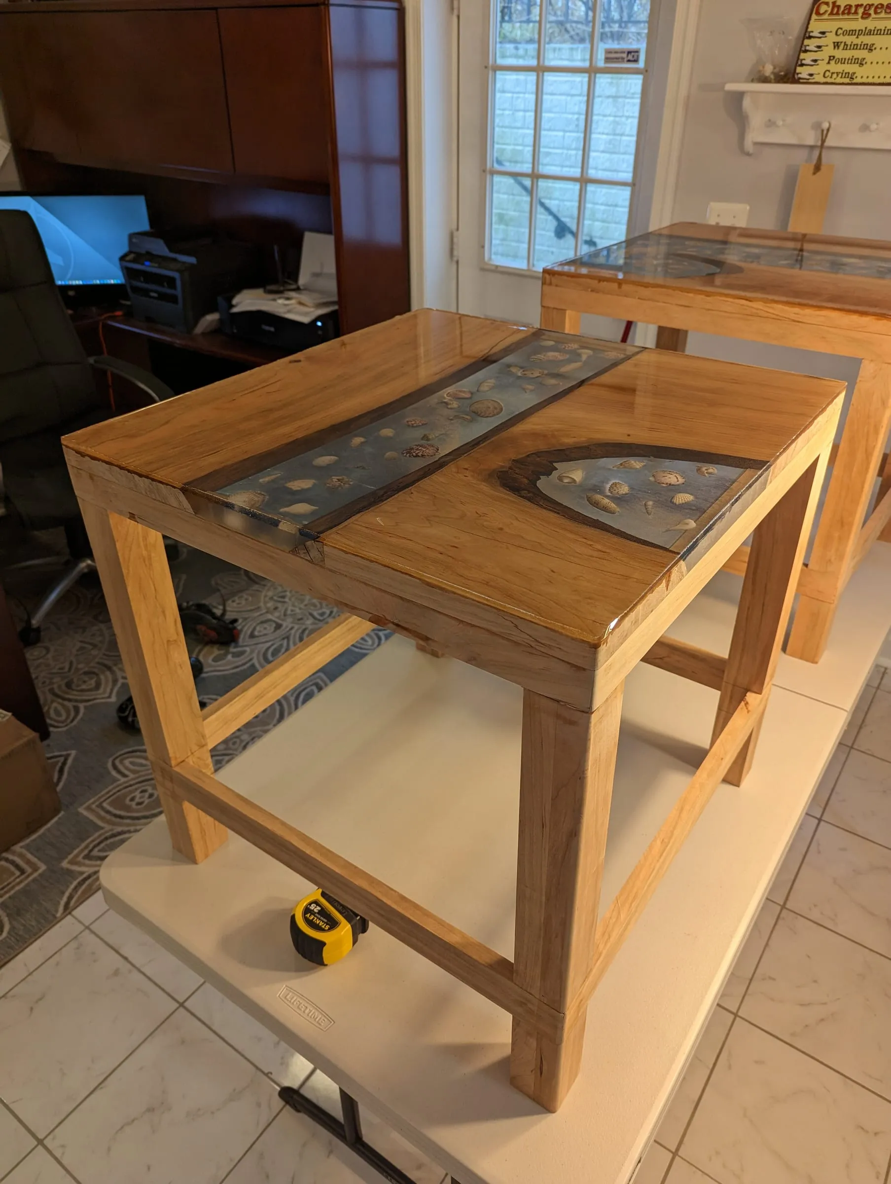 River End Table — The finished table, with its partner behind it