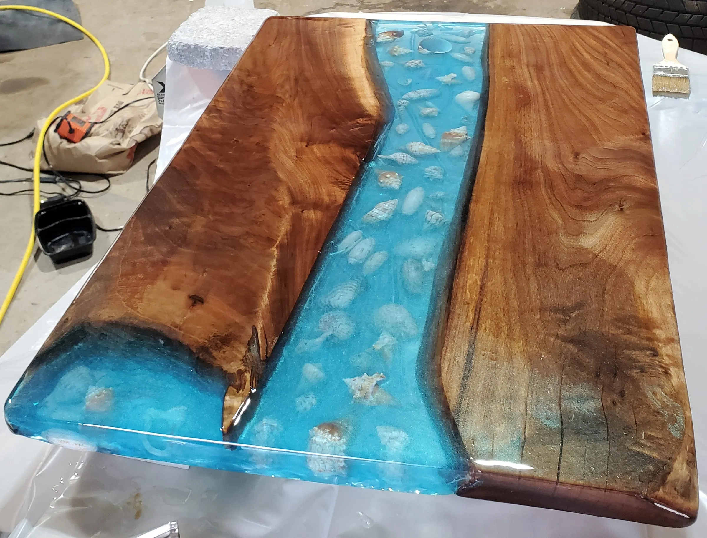The First River Table — Sanding and finishing the top