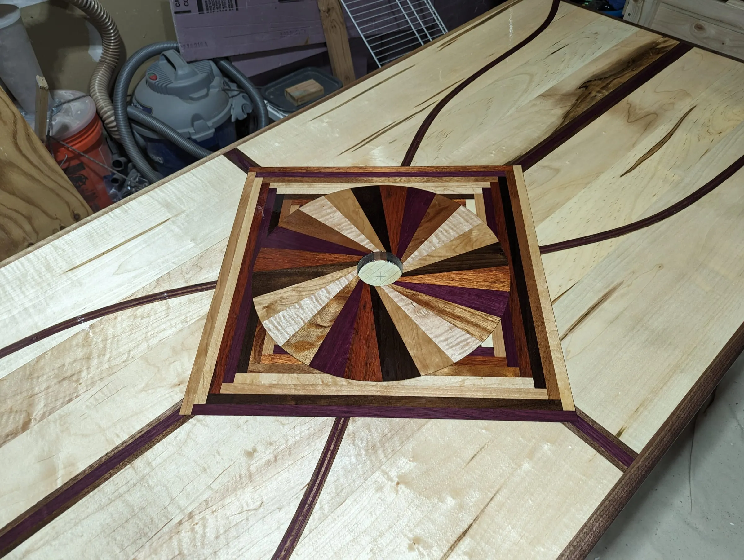 The Starburst Picnic Table — The starburst medallion up close