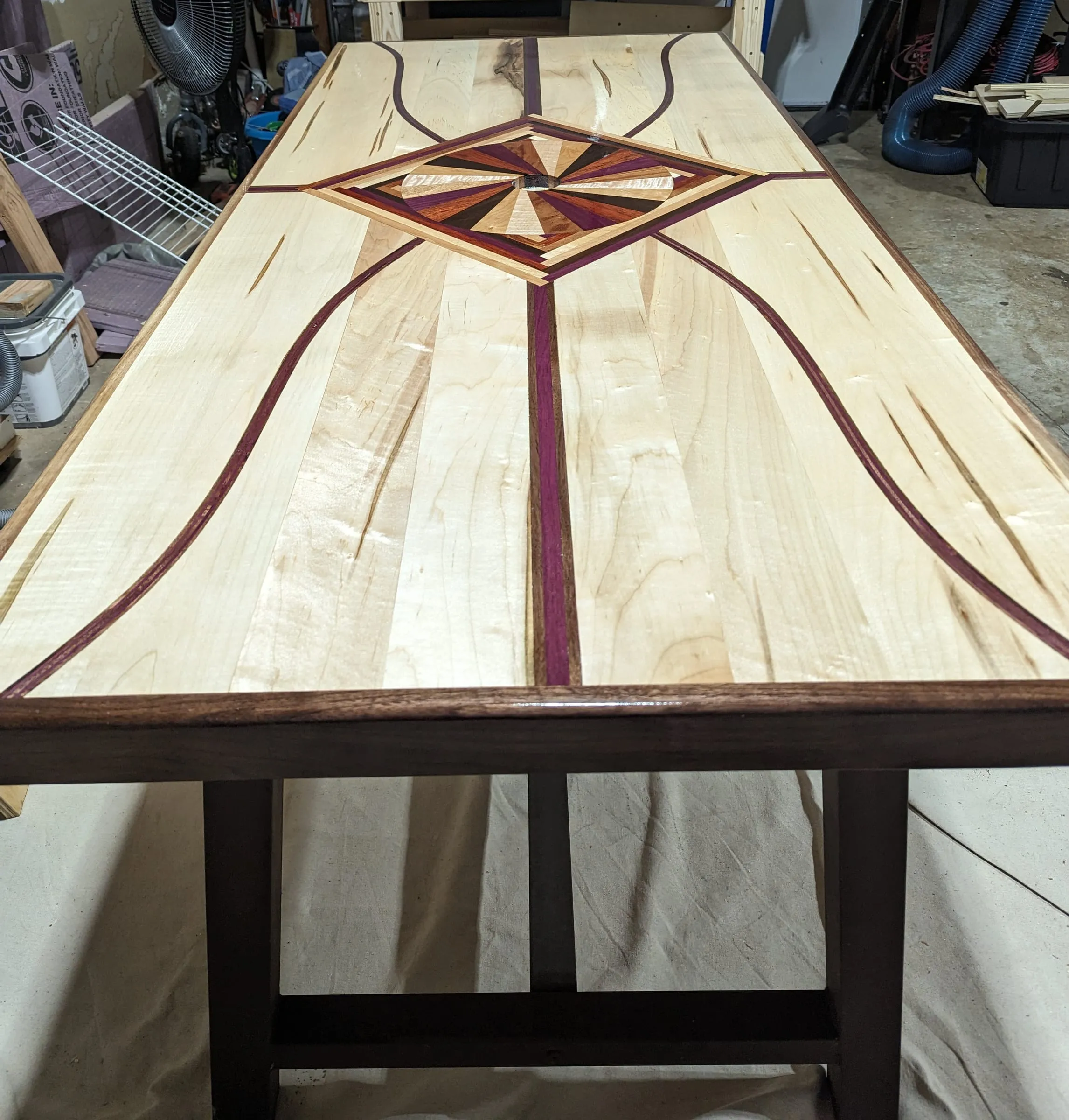 The Starburst Picnic Table — The full top from above