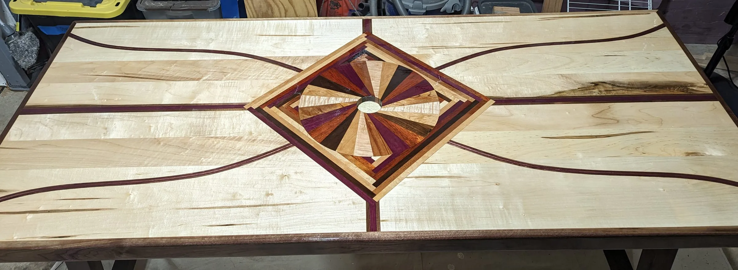 The Starburst Picnic Table — Top-down view of the finished surface