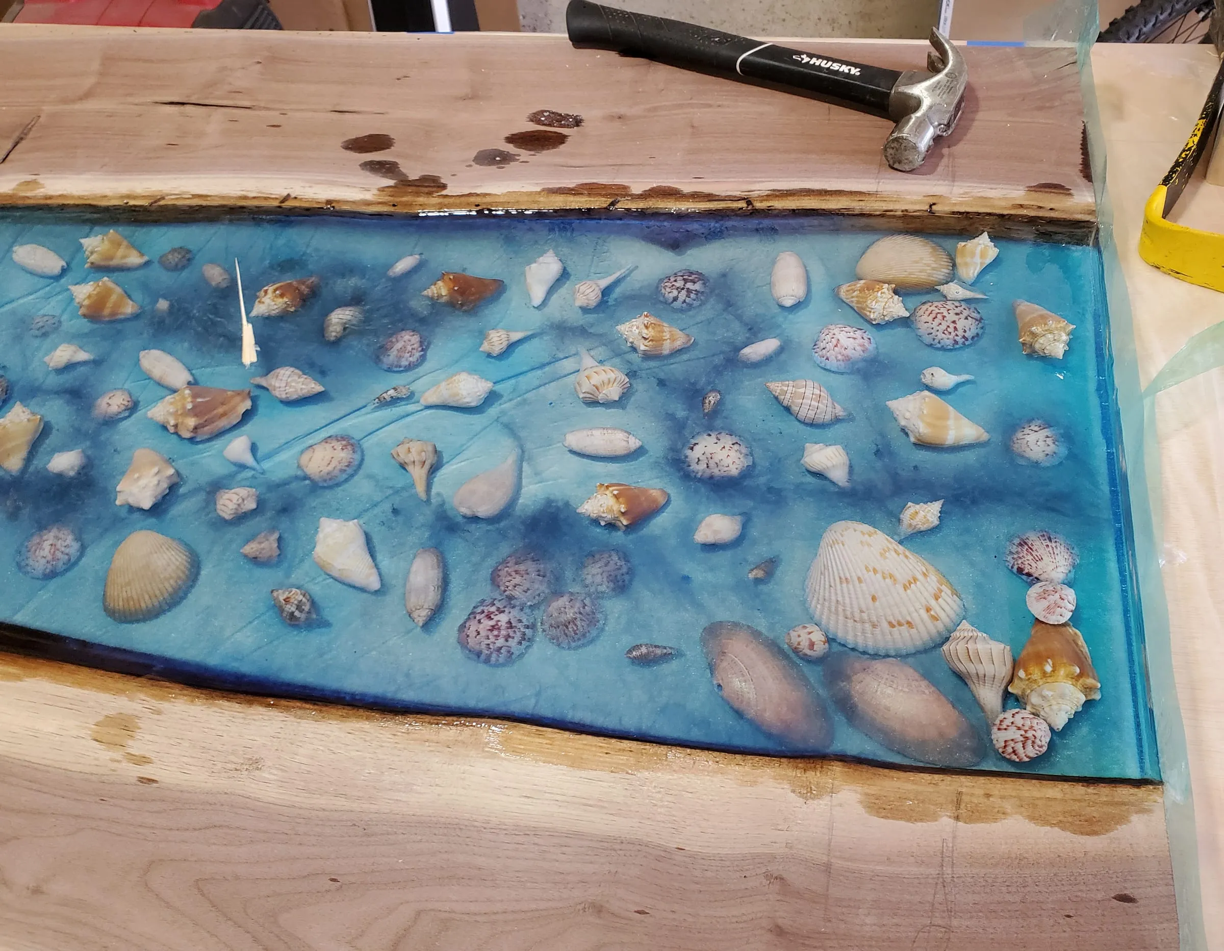 The Outdoor River Table — The river after the main pour