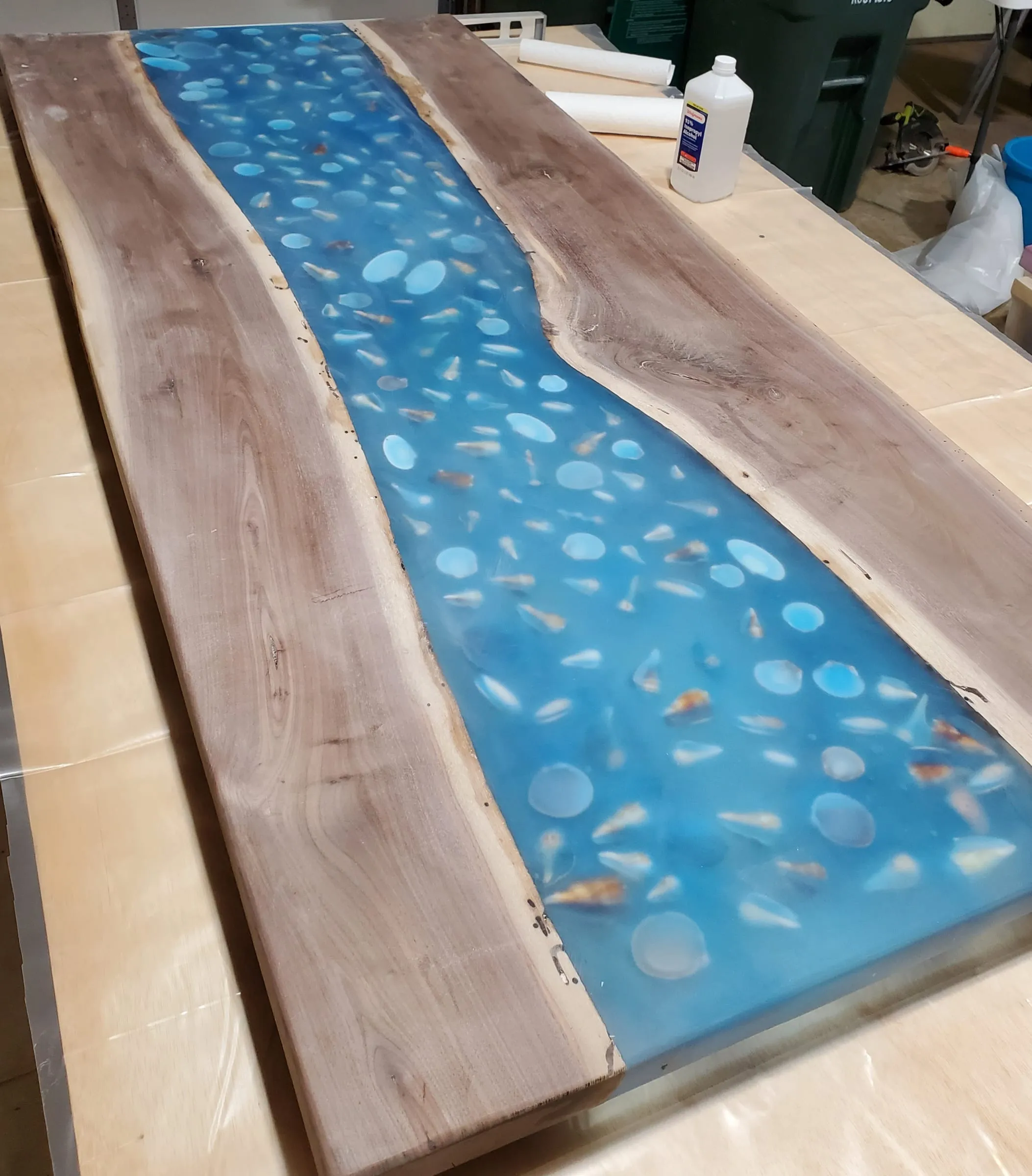 The Outdoor River Table — River and live edges, after the pours