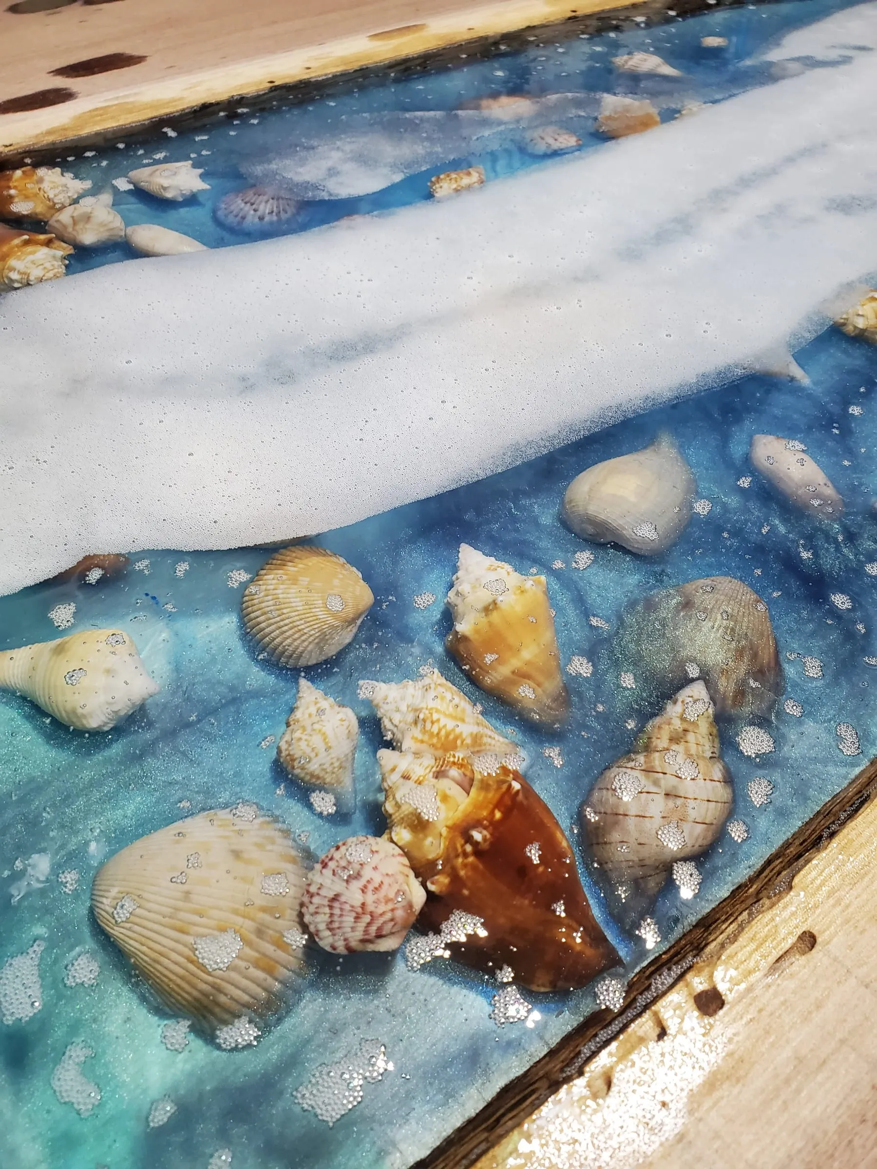 The Outdoor River Table — White-capped swirls in the epoxy